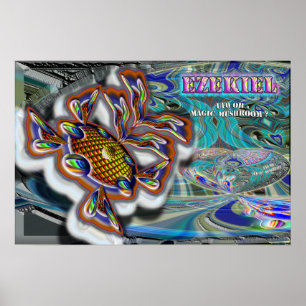 UFO de la roue d'Ezekiel ou affiche magique de