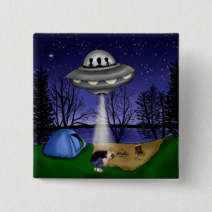 UFO Extraterrestrial Abduction Alien 2 Inch Square Button