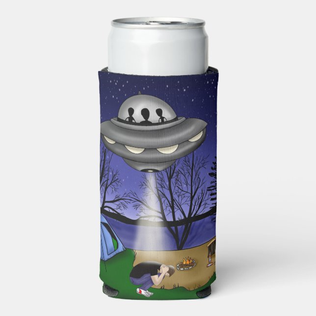 UFO Extraterrestrial Abduction Alien Seltzer Can Cooler (Seltzer Front)