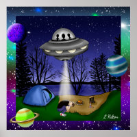 UFO Extraterrestrial Abduction Alien with Planets