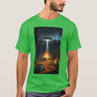 UFO fire Camping friends T-Shirt