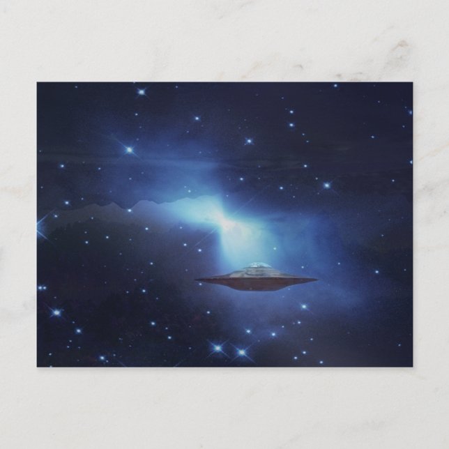 UFO flying object in space Postcard (Front)