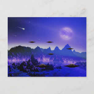 UFO flying object in space Postcard