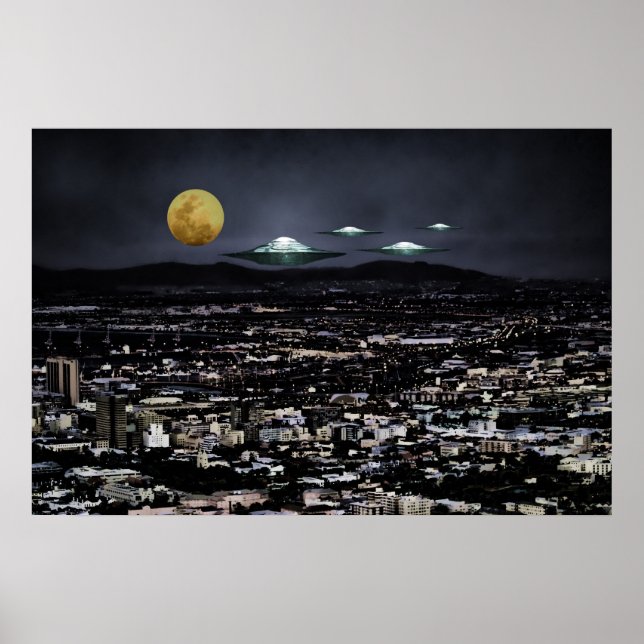 UFO flying object in space Poster (Front)