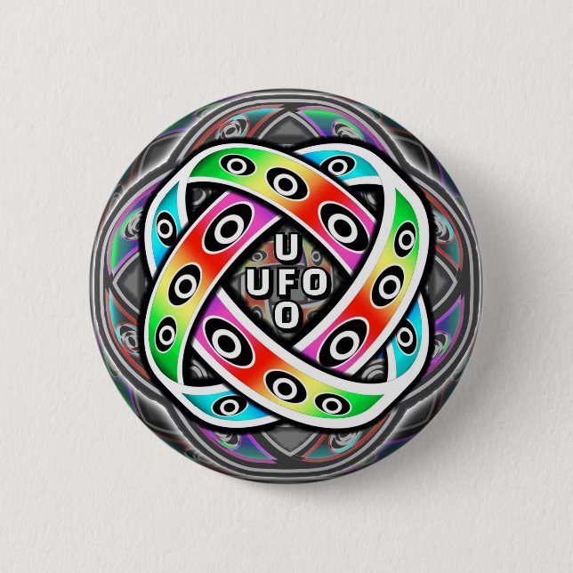 UFO - Fool The Eye 2 Inch Round Button (Front)