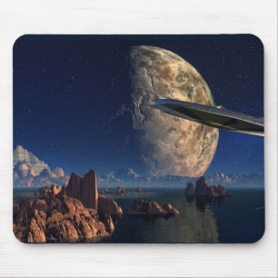 UFO-Foreign World- Scifi Landscape Mouse Pad