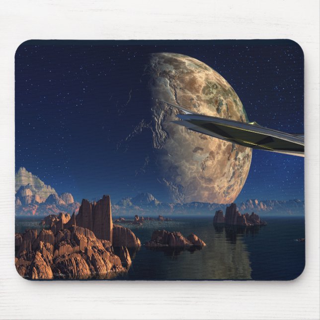 UFO-Foreign World- Scifi Landscape Mouse Pad (Front)