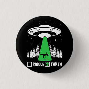 UFO, funny UFO, flying saucer, alien abduction 1 Inch Round Button