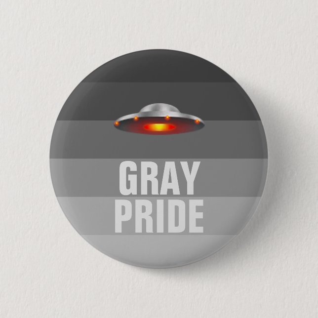 UFO Grey Pride button (Front)