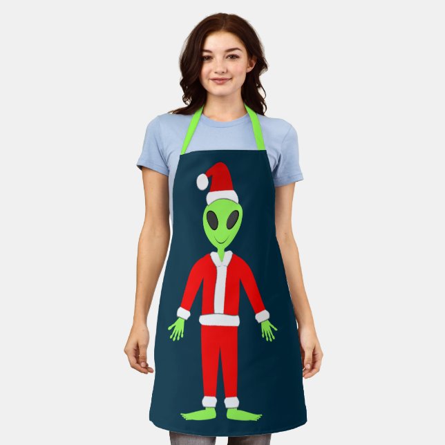 UFO Ho Ho Father Christmas alien Apron (Worn)