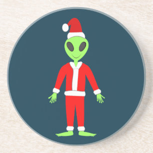 UFO Ho Ho Father Christmas alien Coaster
