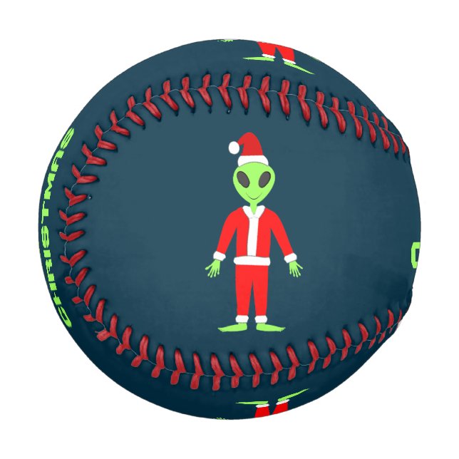 UFO Ho Ho Father Christmas alien Custom Baseball (Front Left)