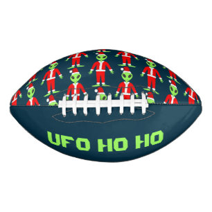 UFO Ho Ho Father Christmas alien Patterned Custom Football