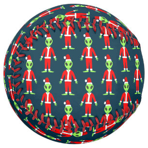 UFO Ho Ho Father Christmas alien Patterned Softball