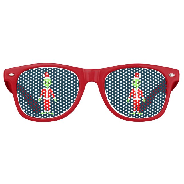 UFO Ho Ho Father Christmas alien Retro Sunglasses (Front)