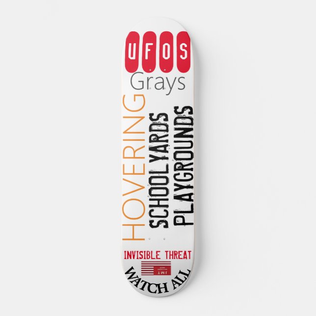 UFO HOVERING GRAYS Skateboard (Recto)
