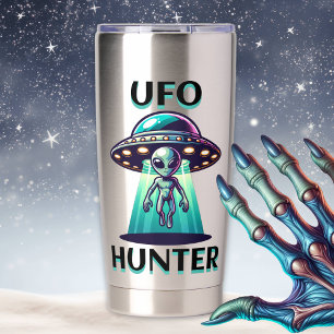 UFO Hunter   Ai Art with UFO and Alien Insulated Tumbler