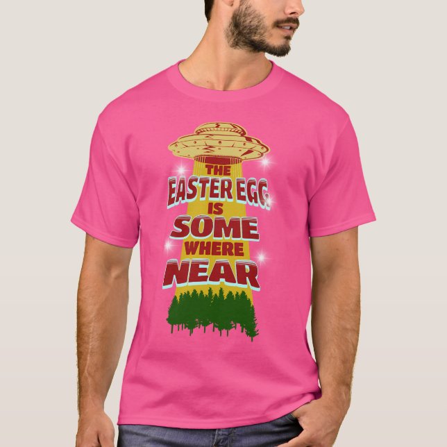 Ufo Hunter Easter Eggs Aliens Spaceship Egg Hunt T-Shirt (Front)