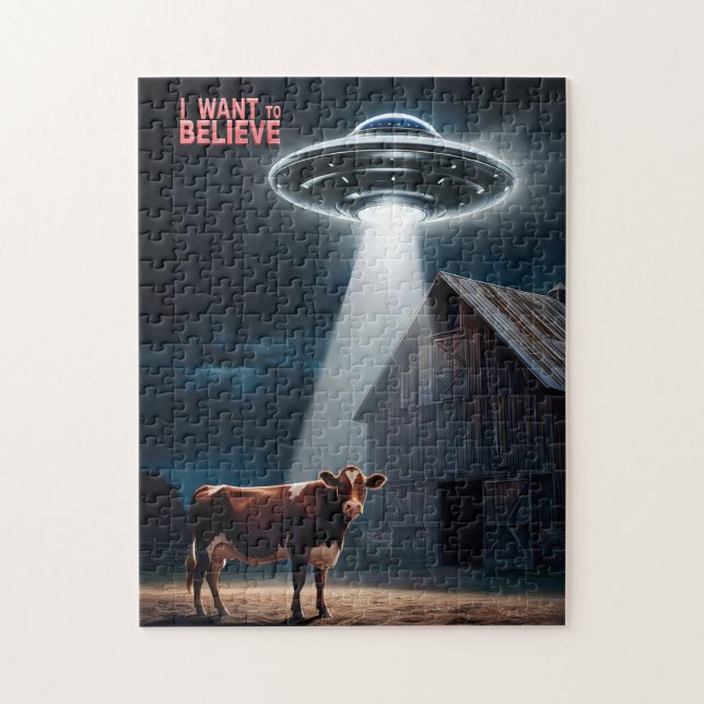  UFO "I Want to Believe" Puzzle - Alien Jigsaw (Vertical)