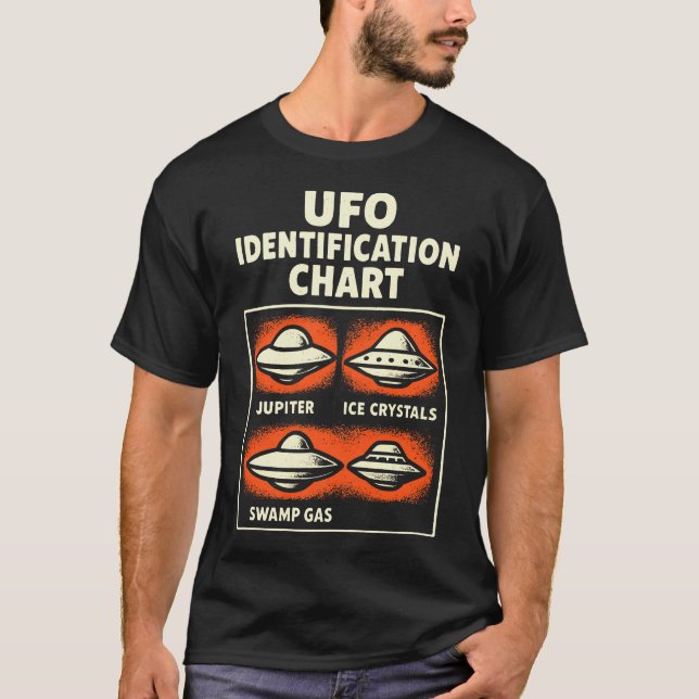 Ufo Identification Funny Chart For Alien T-Shirt (Front)