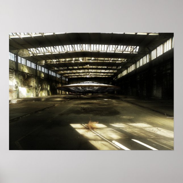 UFO in hanger at Area 51 Poster (Front)