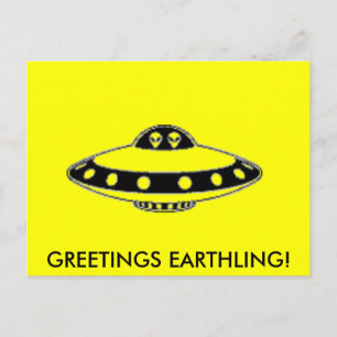 UFO INVASION! POSTCARD