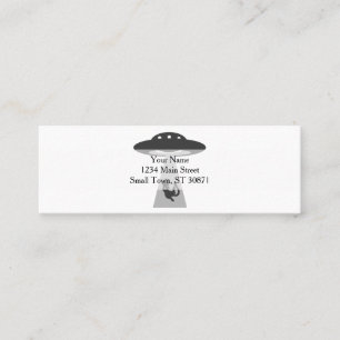 UFO kidnaps cat - Choose background colour Mini Business Card