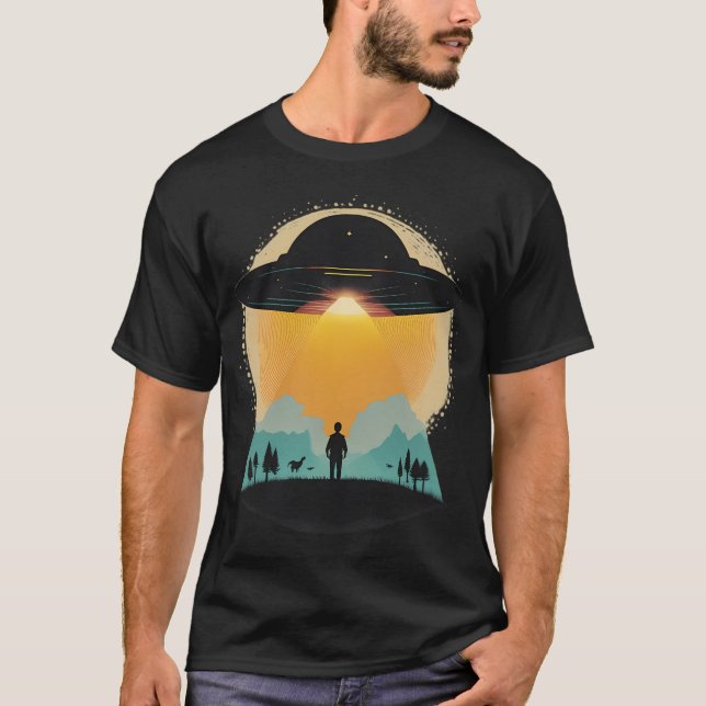 Ufo Mountain Abduction T-Shirt (Front)