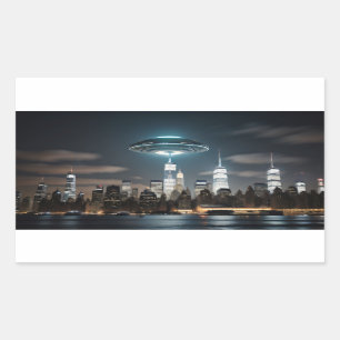 UFO Over City Sticker