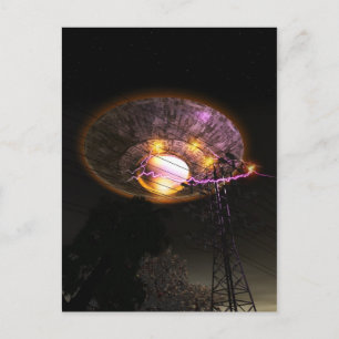 UFO Over powerlines Postcard