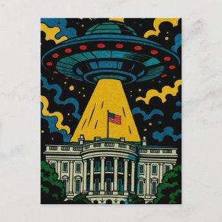 UFO Over White House Postcard