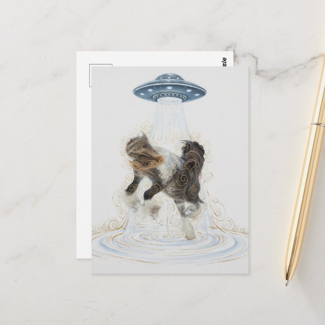 UFO picking up a Gorgeous Horse Postcard (Front/Back In Situ)