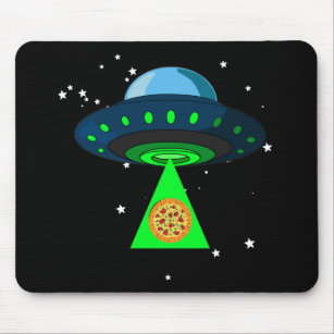 UFO Pizza Pick Up Mouse Pad