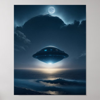 UFO Poster SCI FI Wall Art Alien Poster 