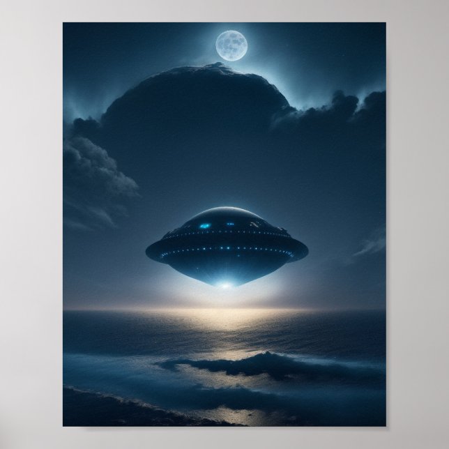 UFO Poster SCI FI Wall Art Alien Poster  (Front)