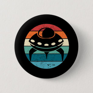 UFO Retro Sunset 2 Inch Round Button