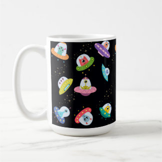 UFO SHIPS PATTERN COFFEE MUG