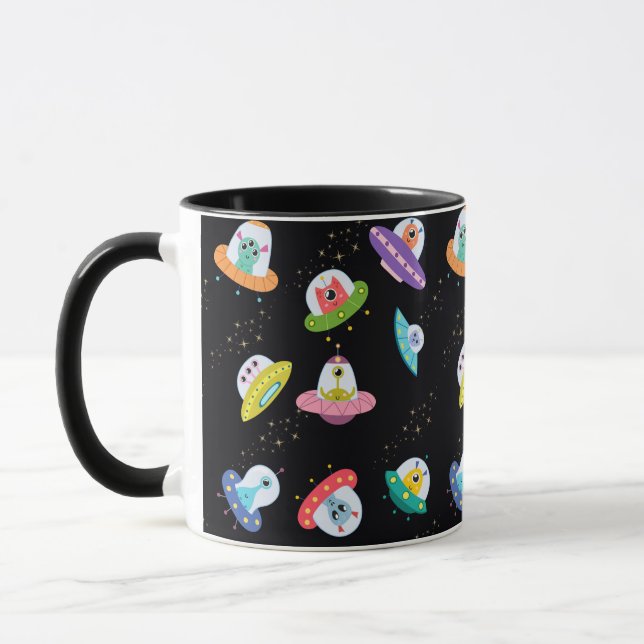 UFO SHIPS PATTERN MUG (Left)