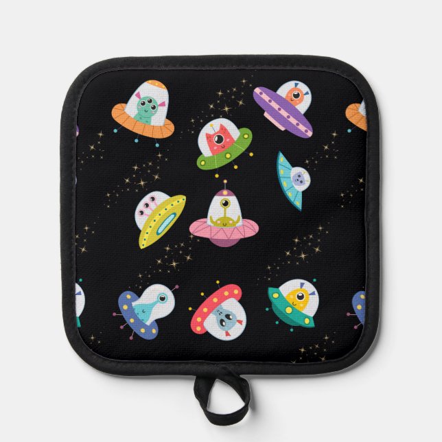 UFO SHIPS PATTERN POT HOLDER (Front)