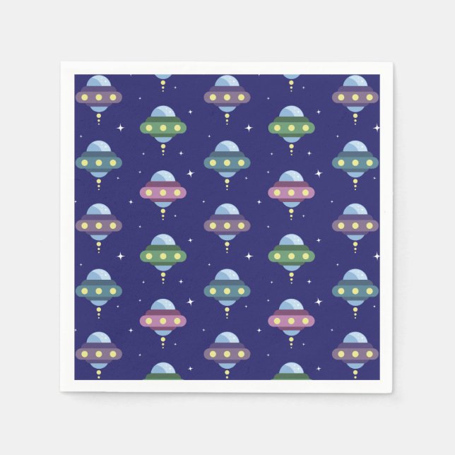 UFO Space Birthday party  Napkin (Front)