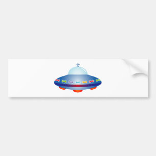 UFO Spaceship Bumper Sticker
