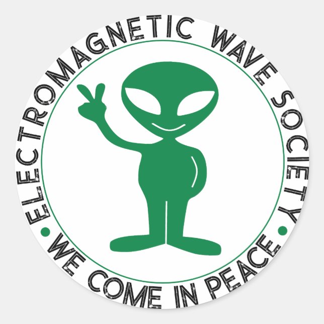 UFO UAP Whistleblowers We Come In Peace Alien ET  Classic Round Sticker (Front)