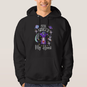 UFO Valentine You Abducted My Heart Alien Pun for  Hoodie