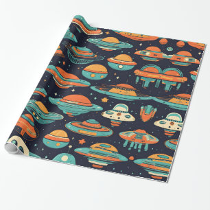 UFO vintage art Wrapping Paper