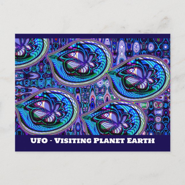 UFO - Visiting Planet Earth Postcard (Front)