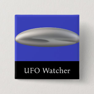 UFO Watcher 2 Inch Square Button