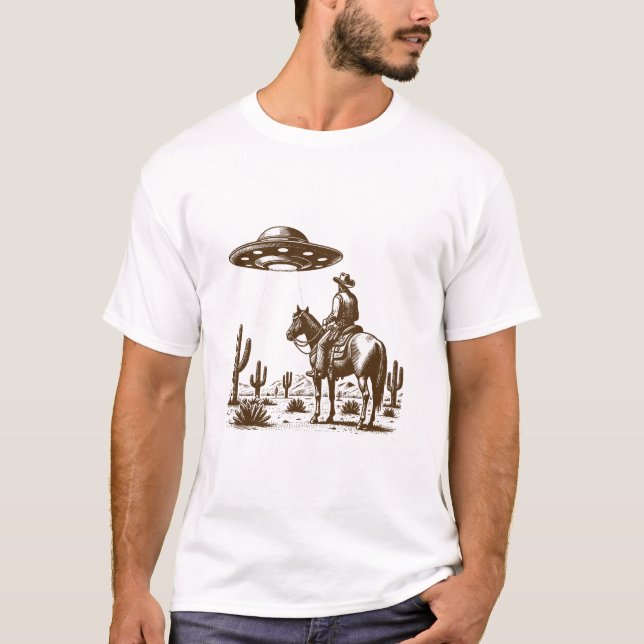 UFO Western Cowboy T-Shirt (Front)