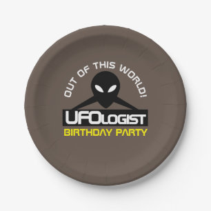 UFOlogist Party, Birthday Paper Plate