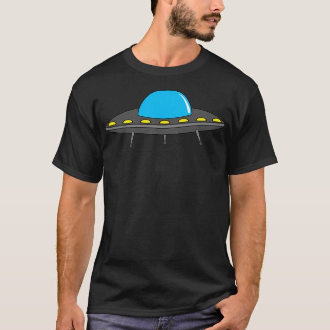 Ufos On Blue T-Shirt (Front)