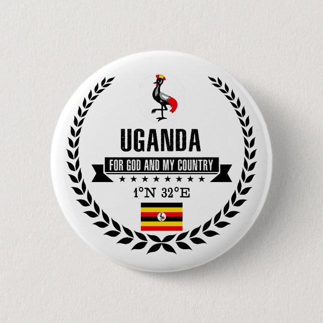 Uganda 2 Inch Round Button (Front)